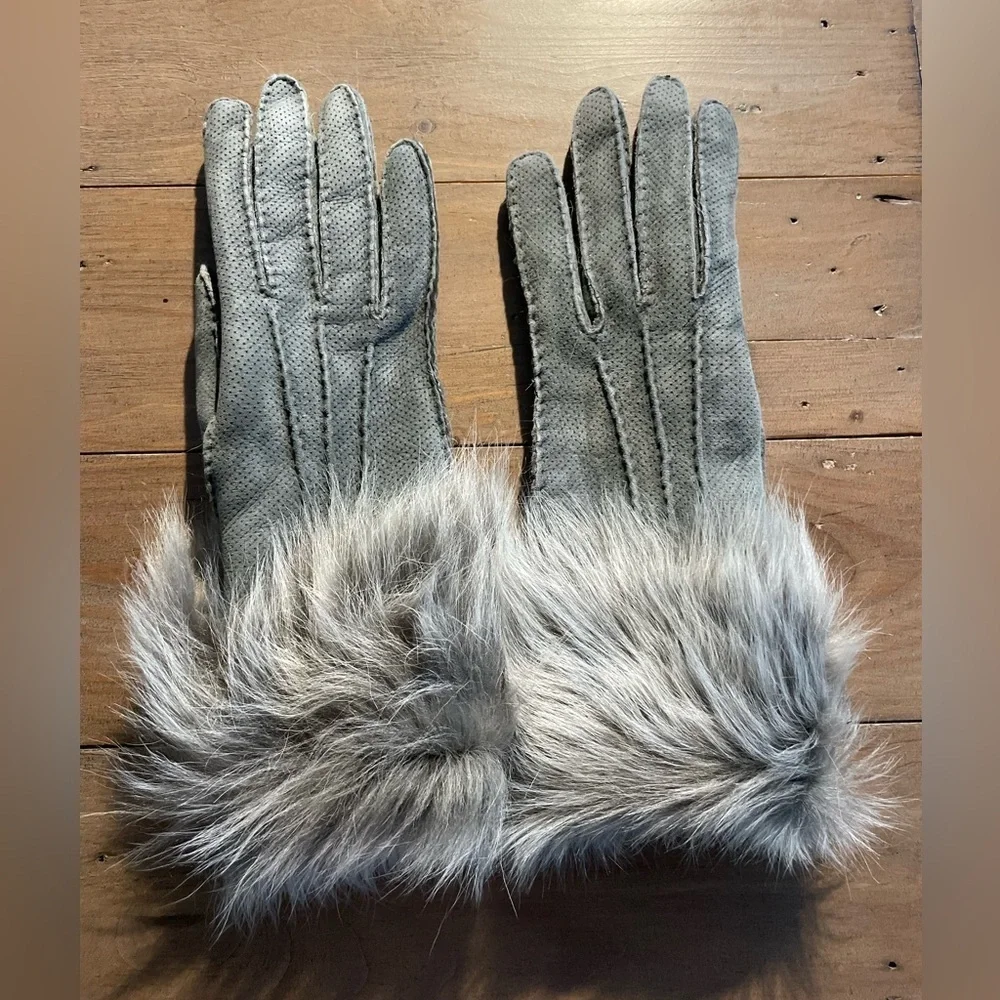 Portolano shearling leather fur lined gloves NWOT